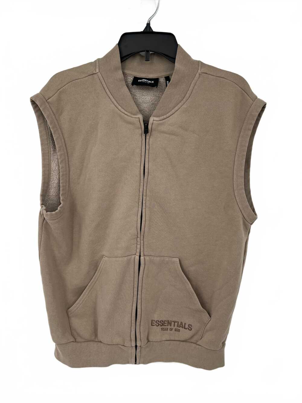 Essentials Fear of God Zip Up Sweater | Cotton-Poly Knit | S, Cream